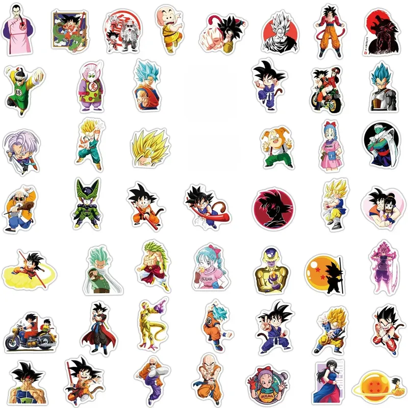 50, 100 o 200 pegatinas de Dragon Ball de PVC resistentes al agua – Elige tu paquete