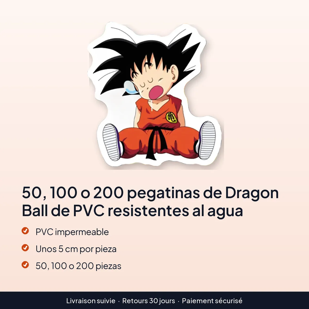 50, 100 o 200 pegatinas de Dragon Ball de PVC resistentes al agua : pvc impermeable, unos 5 cm por pieza, 50, 100 o 200 piezas