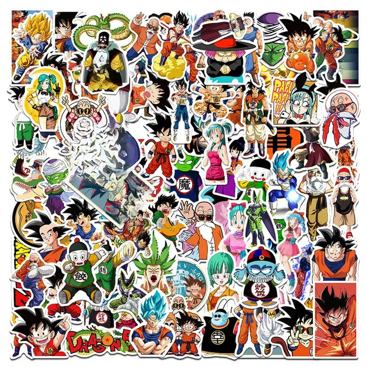50, 100 o 200 pegatinas de Dragon Ball de PVC resistentes al agua – b, 100 piezas