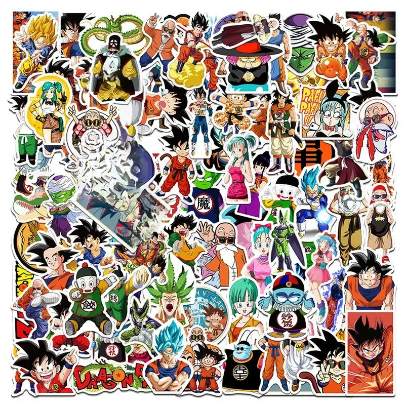 50, 100 o 200 pegatinas de Dragon Ball de PVC resistentes al agua – Limpia la superficie