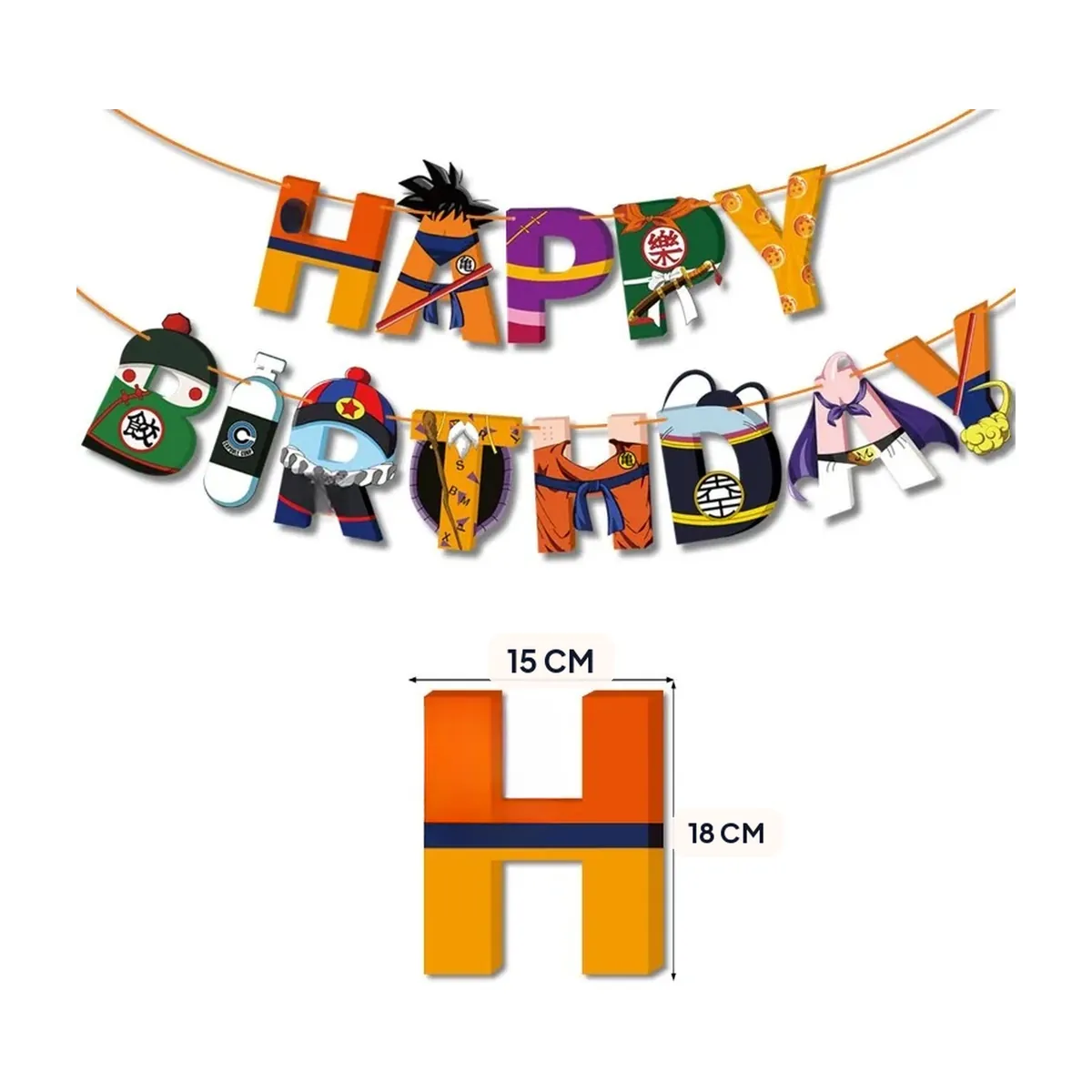 Adornos de cumpleaños de Dragon Ball Z: topper y banners – vue 2