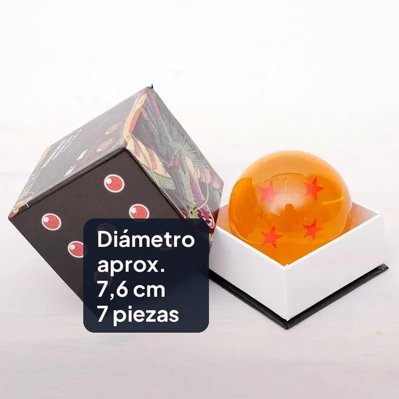 Bola de cristal Dragon Ball Z: esfera de 3.5 o 7.6 cm con estrellas – Dos tamaños para dos usos
