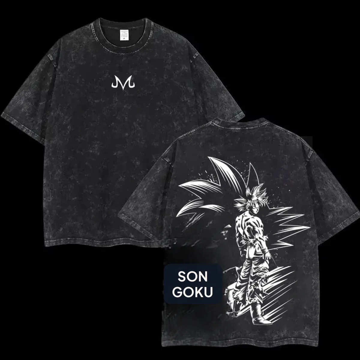 Camiseta de anime de Goku lavada, algodón holgado – vue 3