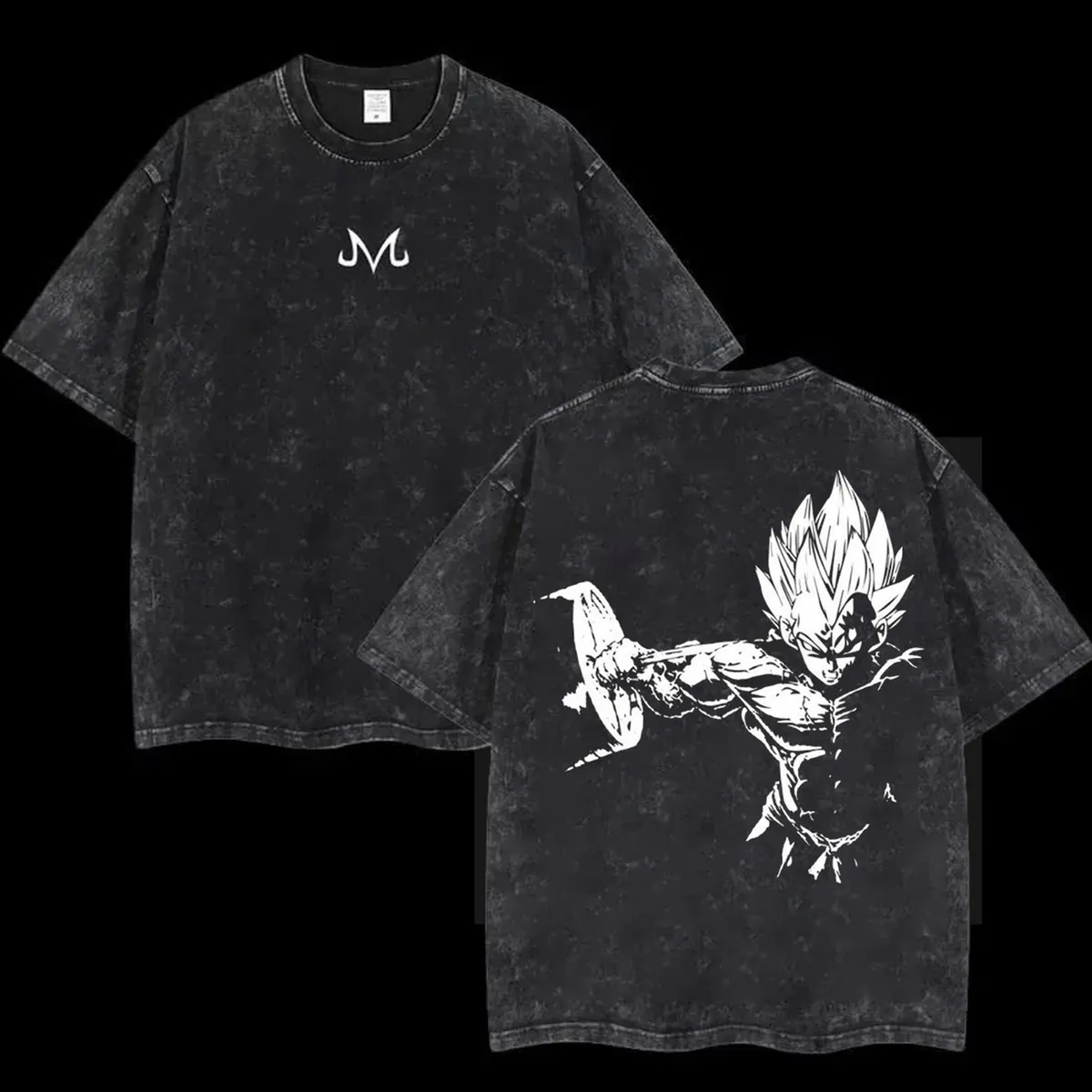 Camiseta de anime de Goku lavada, algodón holgado – vue 5