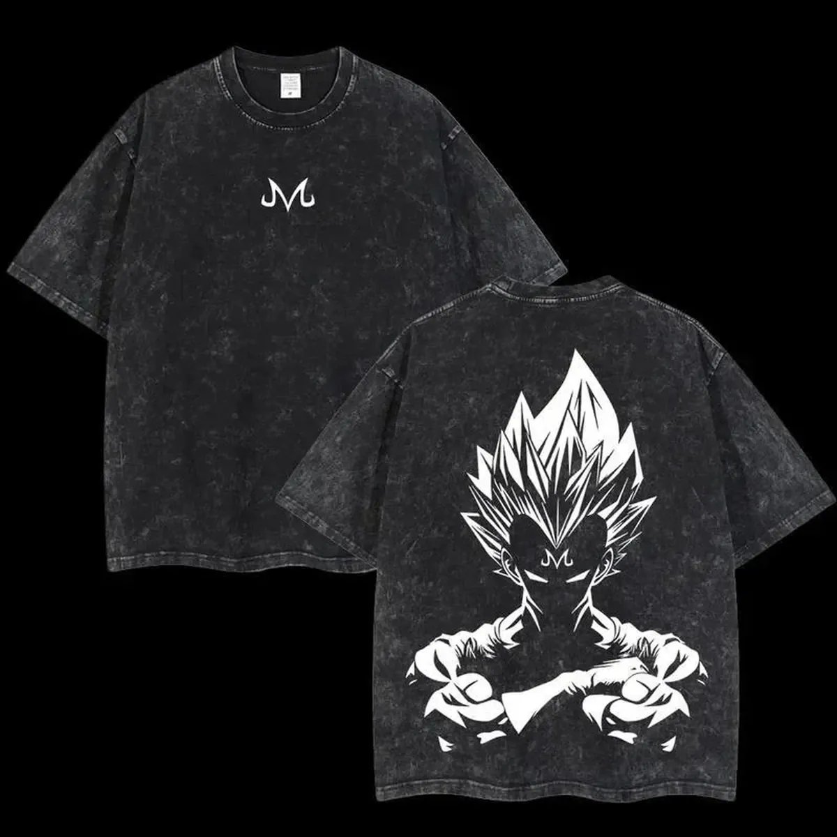 Camiseta de anime de Goku lavada, algodón holgado – modèle 0