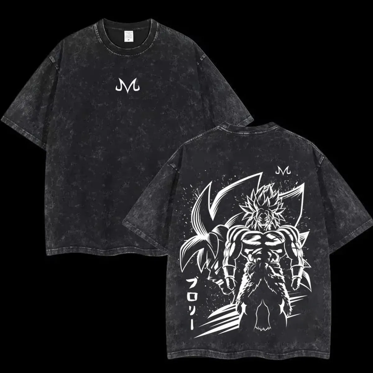 Camiseta de anime de Goku lavada, algodón holgado – modèle 1
