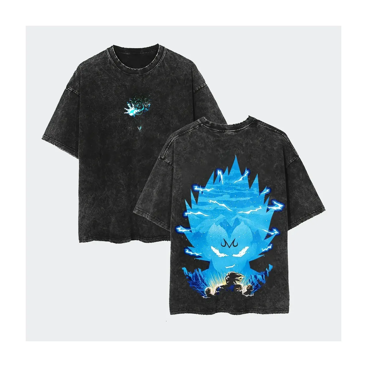 Camiseta de anime de Goku lavada, algodón holgado – modèle 11