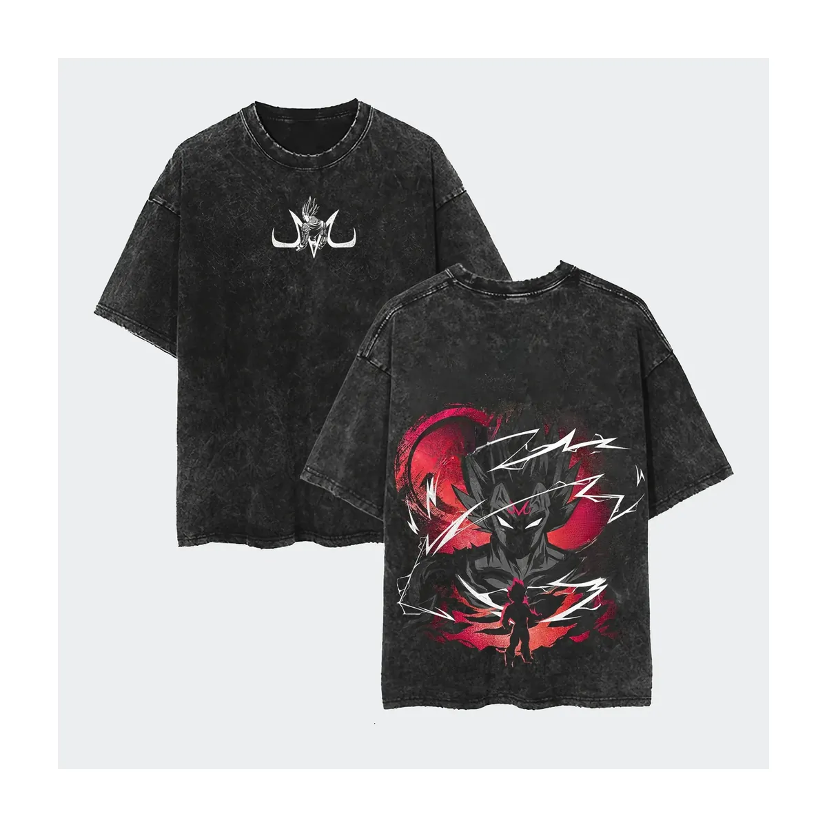 Camiseta de anime de Goku lavada, algodón holgado – modèle 13