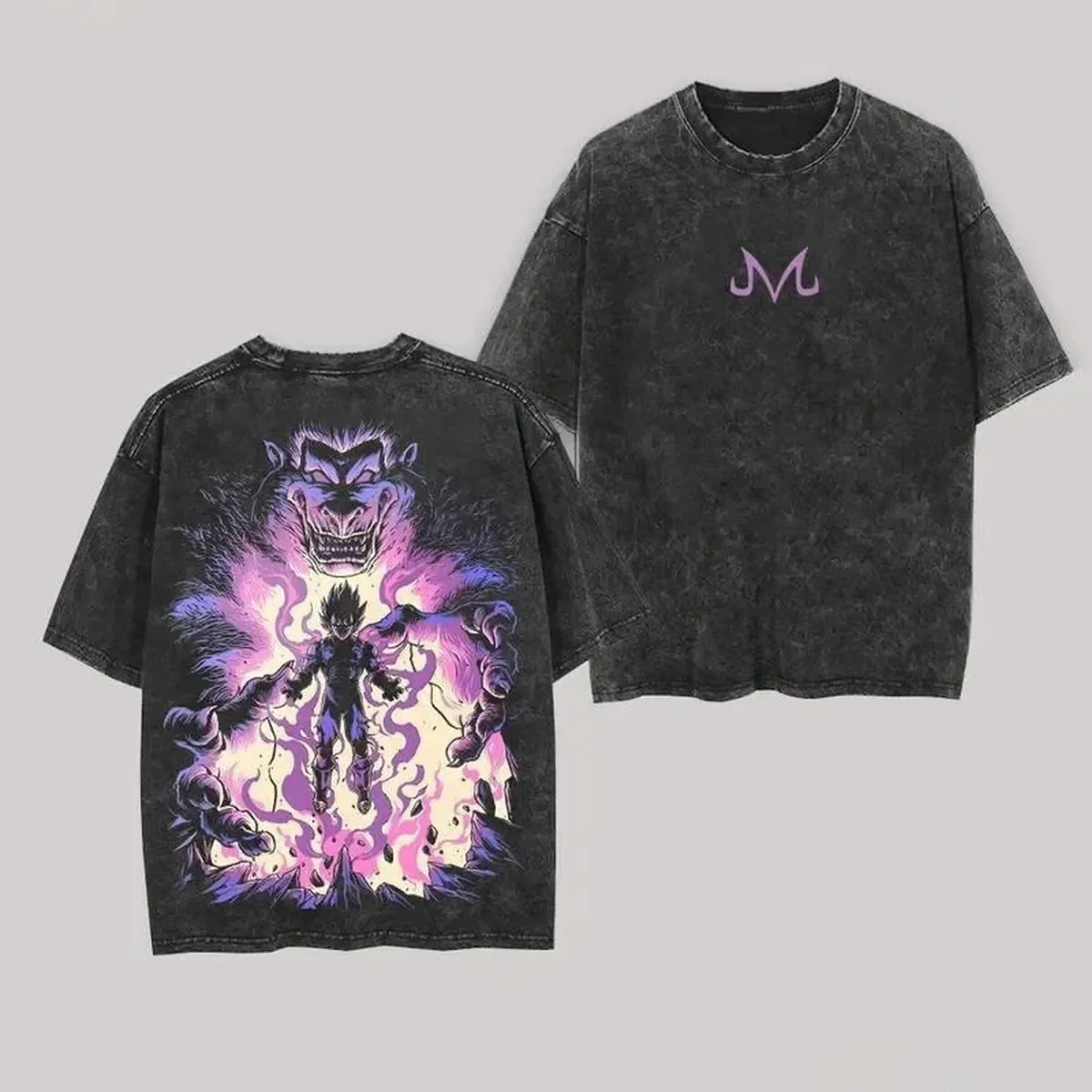 Camiseta de anime de Goku lavada, algodón holgado – modèle 16