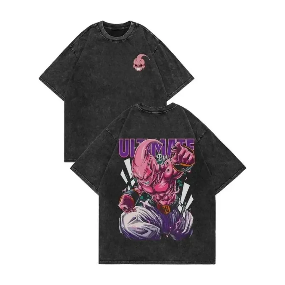 Camiseta de anime de Goku lavada, algodón holgado – modèle 2