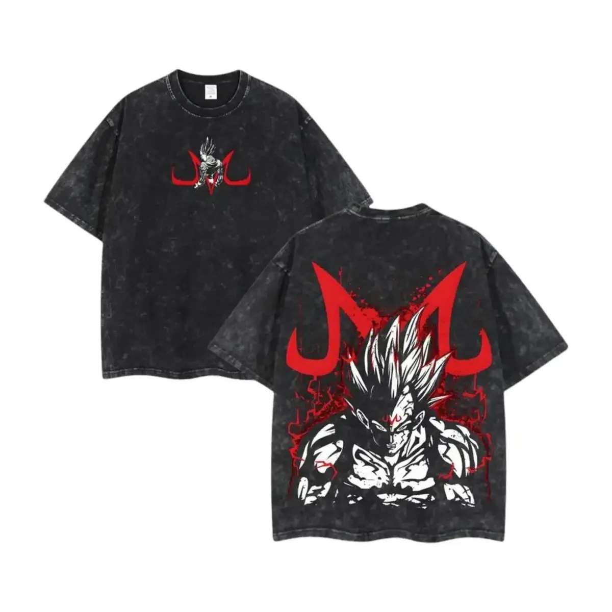 Camiseta de anime de Goku lavada, algodón holgado – modèle 29