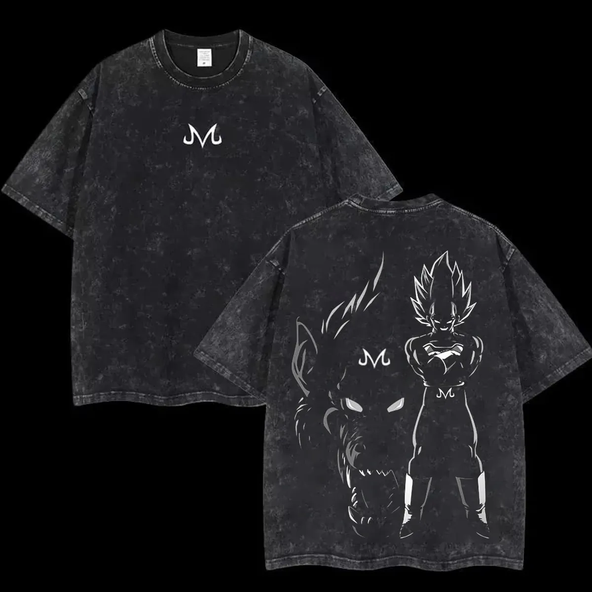 Camiseta de anime de Goku lavada, algodón holgado – modèle 4