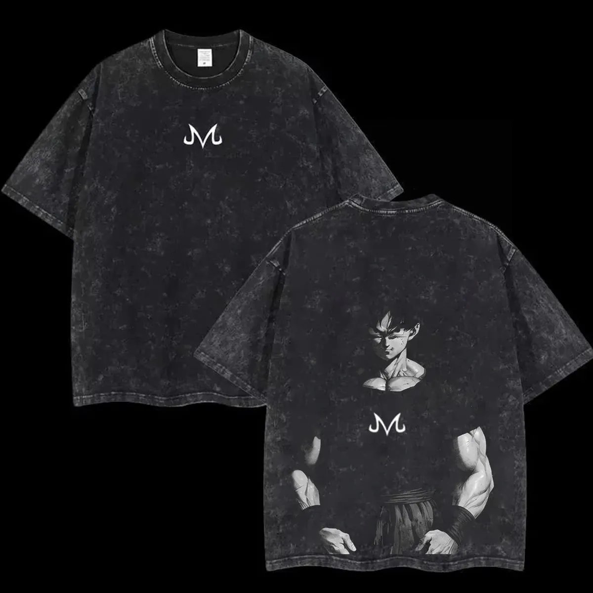 Camiseta de anime de Goku lavada, algodón holgado – modèle 5