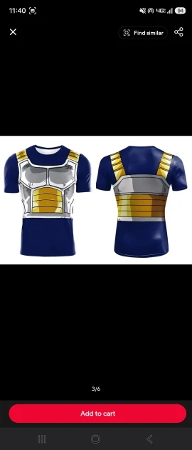 Foto de un comprador: Camiseta con estampado 3D de Vegeta y armadura saiyajin