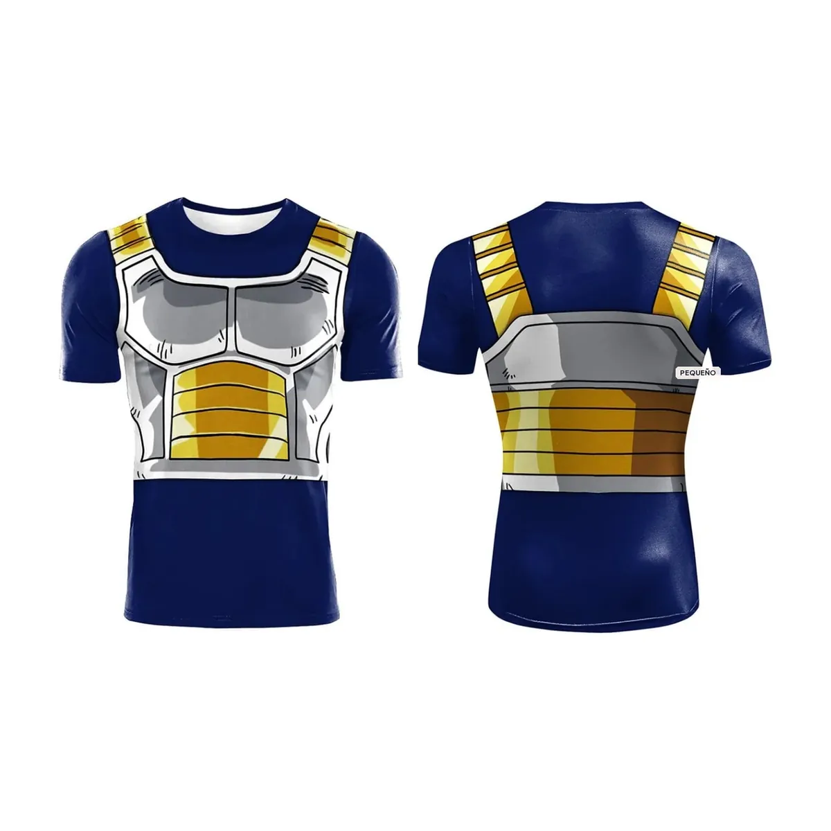 Camiseta con estampado 3D de Vegeta y armadura saiyajin – vue 3