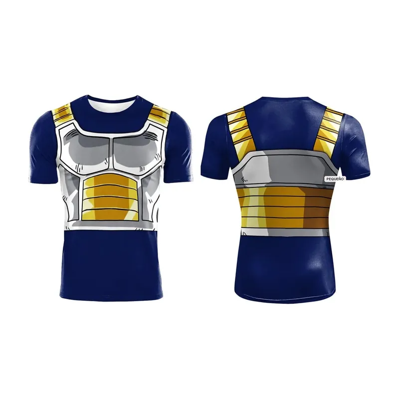 Camiseta con estampado 3D de Vegeta y armadura saiyajin – Tallas de XXS a 6XL e infantiles