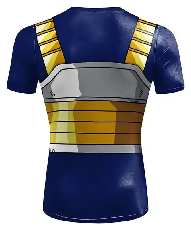 Camiseta con estampado 3D de Vegeta y armadura saiyajin