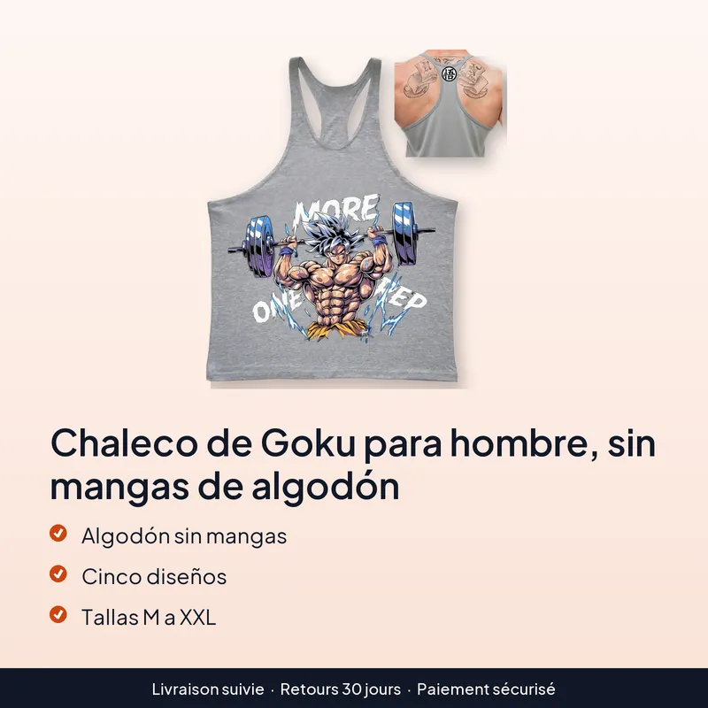 Chaleco de Goku para hombre, sin mangas de algodón – Material delgado, buen precio