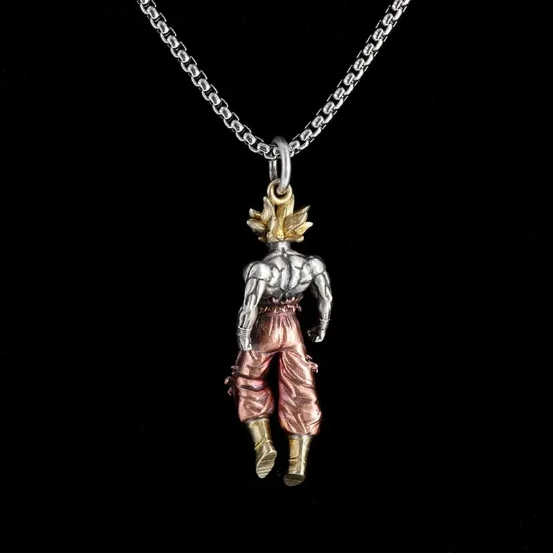 Collar de Dragon Ball de metal con colgante de Son Goku – Para usarlo o para regalar