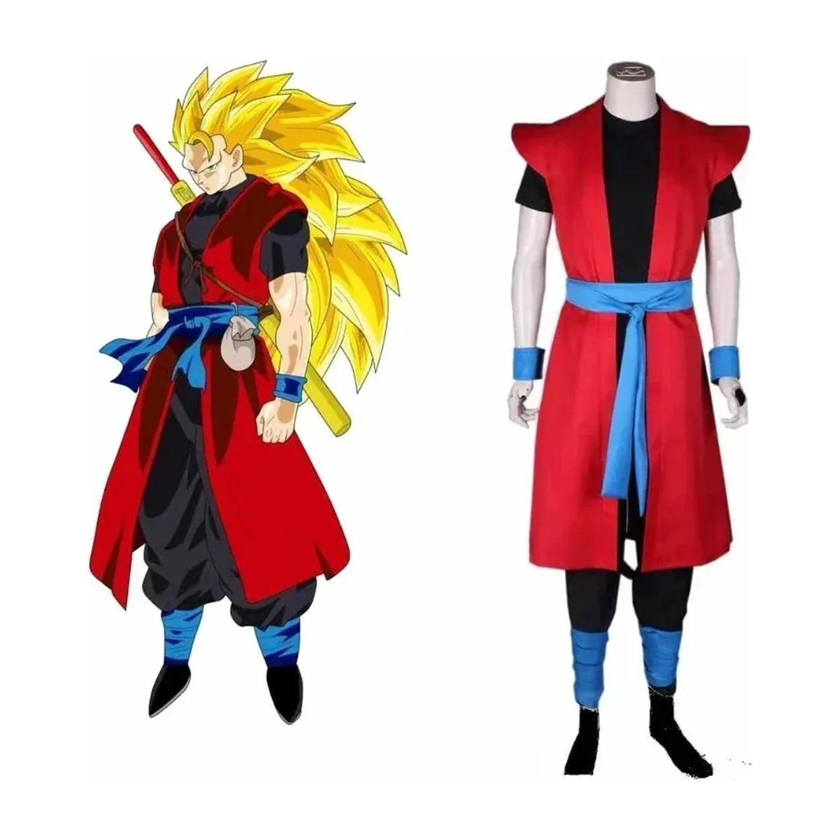 Cosplay Goku, Maestro Roshi y Piccolo: disfraz de Halloween en poliéster – b