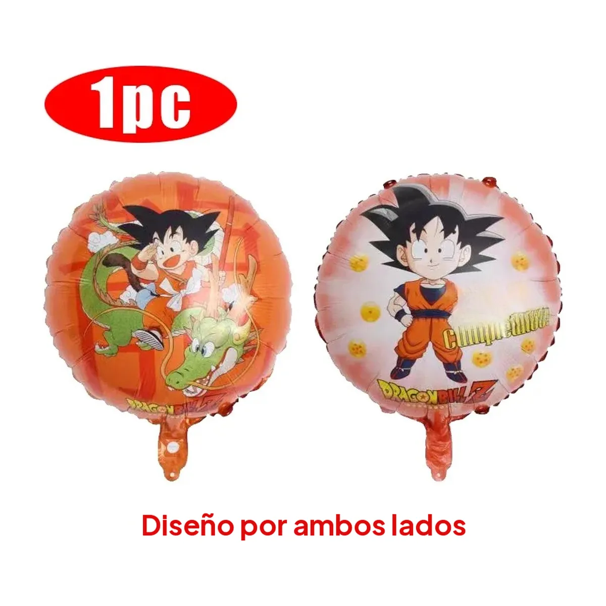 Decoración de cumpleaños de Dragon Ball Z con vajilla y topper – globo de 18 pulgadas, 1 pieza