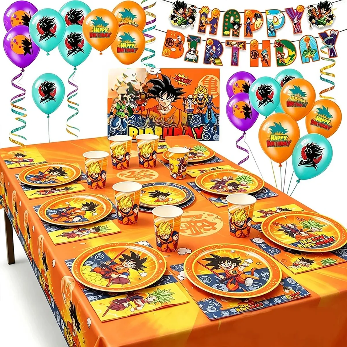 Decoración para fiesta de cumpleaños de Dragon Ball: set por piezas – vue 2