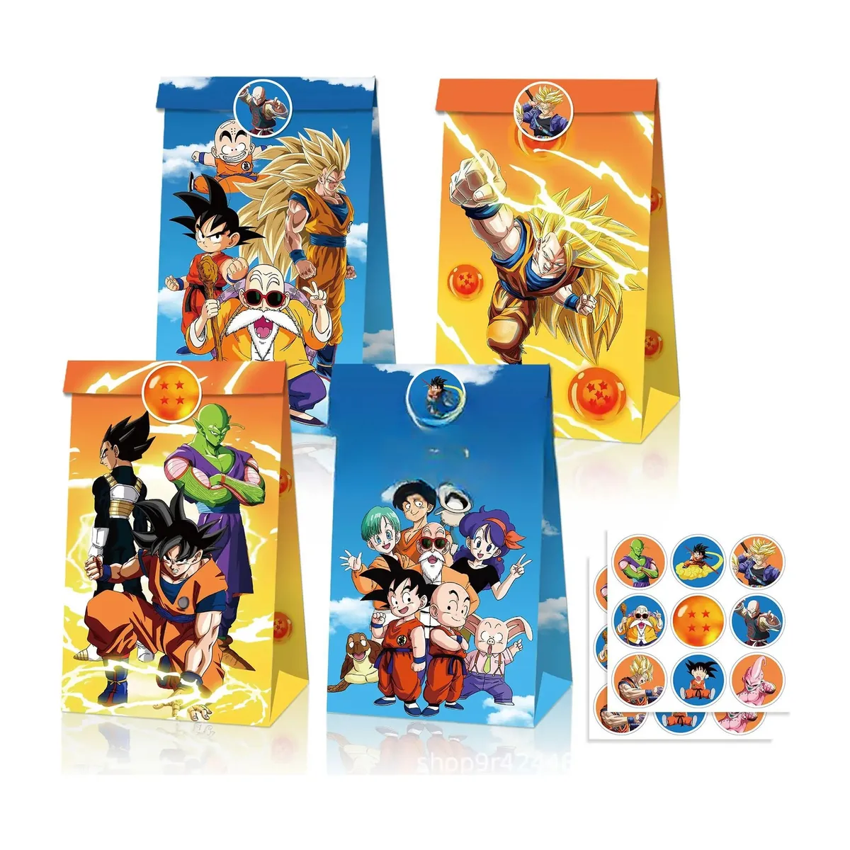 Decoración para fiesta de cumpleaños de Dragon Ball: set por piezas – bolsas de papel, 12 piezas