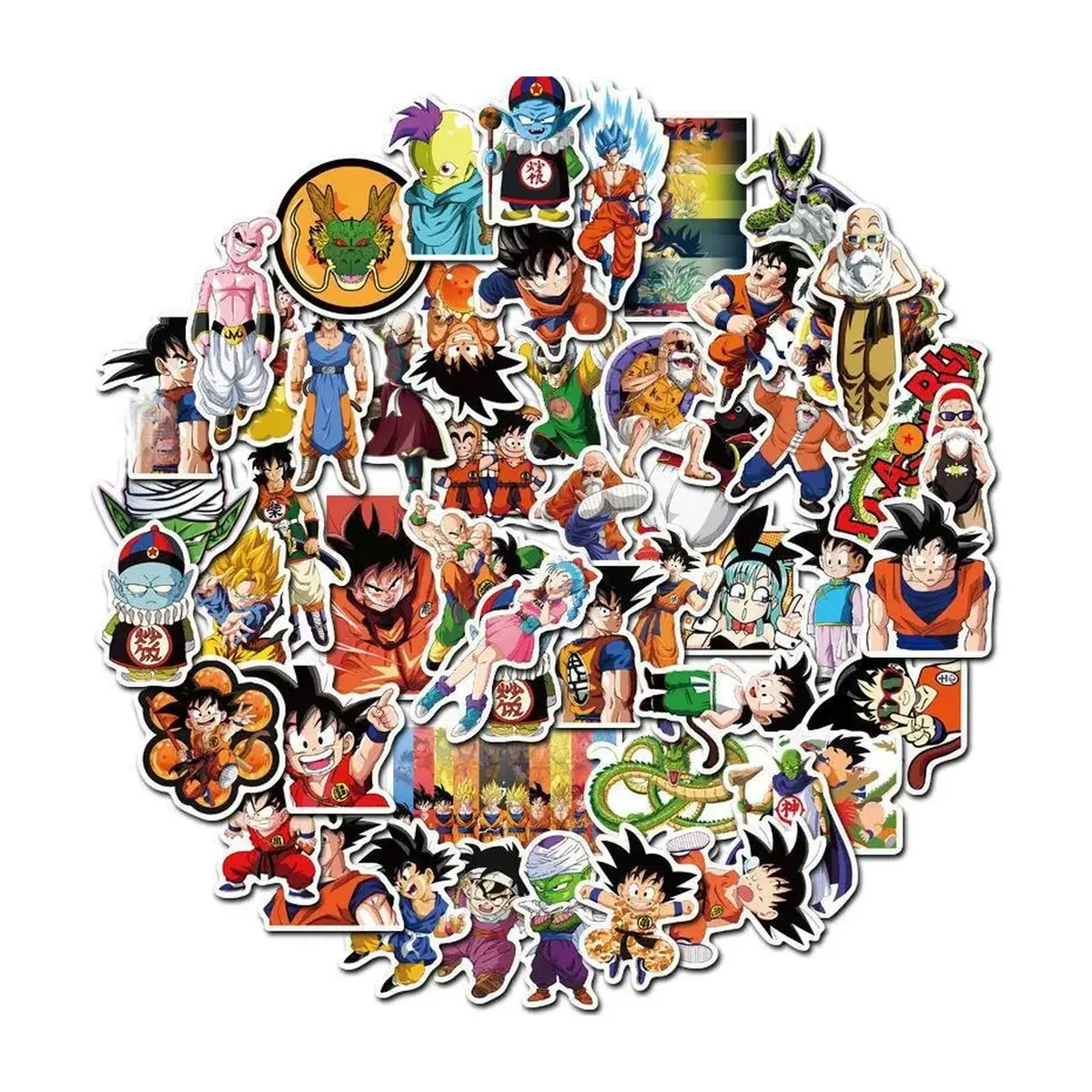 Decoración para fiesta de cumpleaños de Dragon Ball: set por piezas – calcomanías, 50 piezas