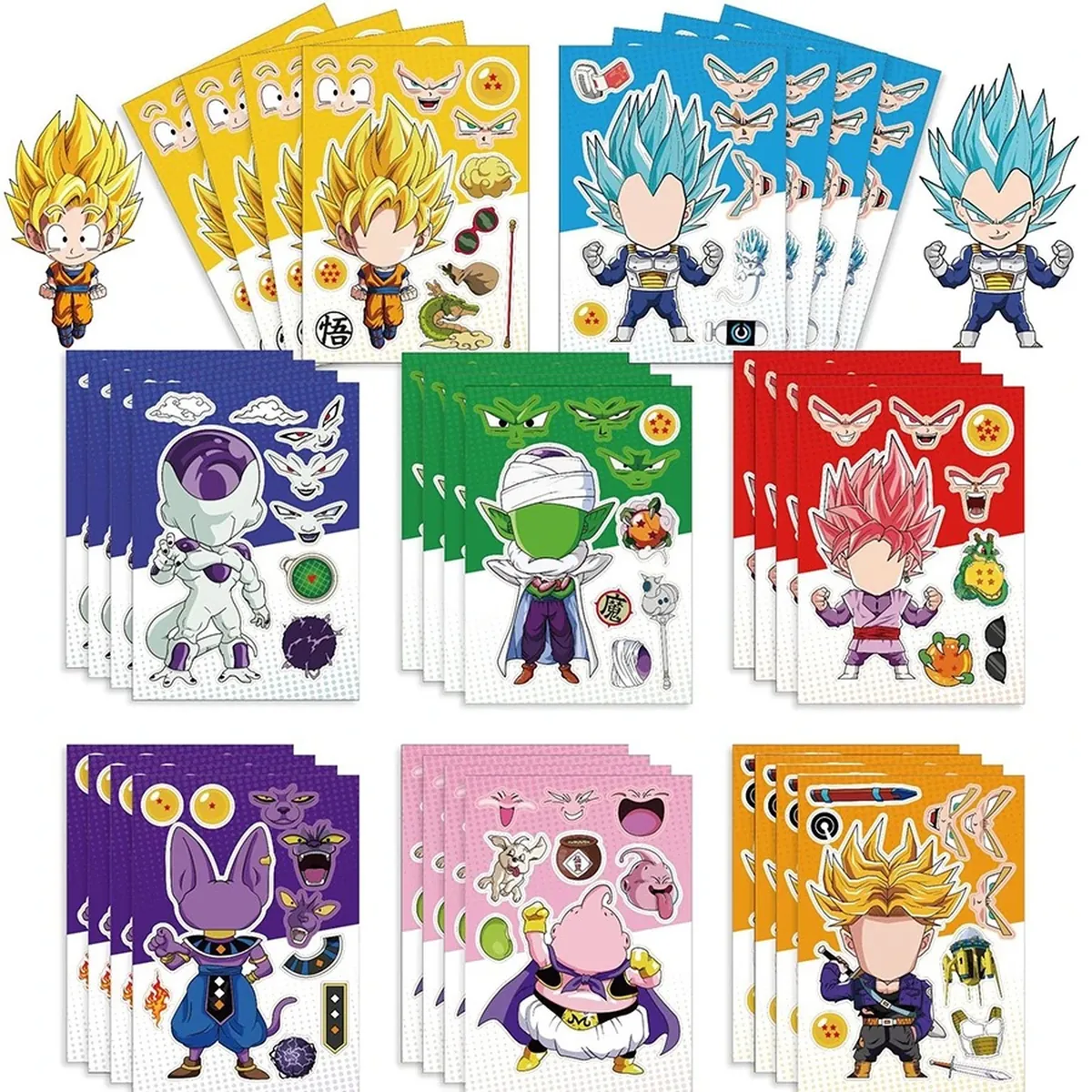 Decoración para fiesta de cumpleaños de Dragon Ball: set por piezas – calcomanías, 8 piezas