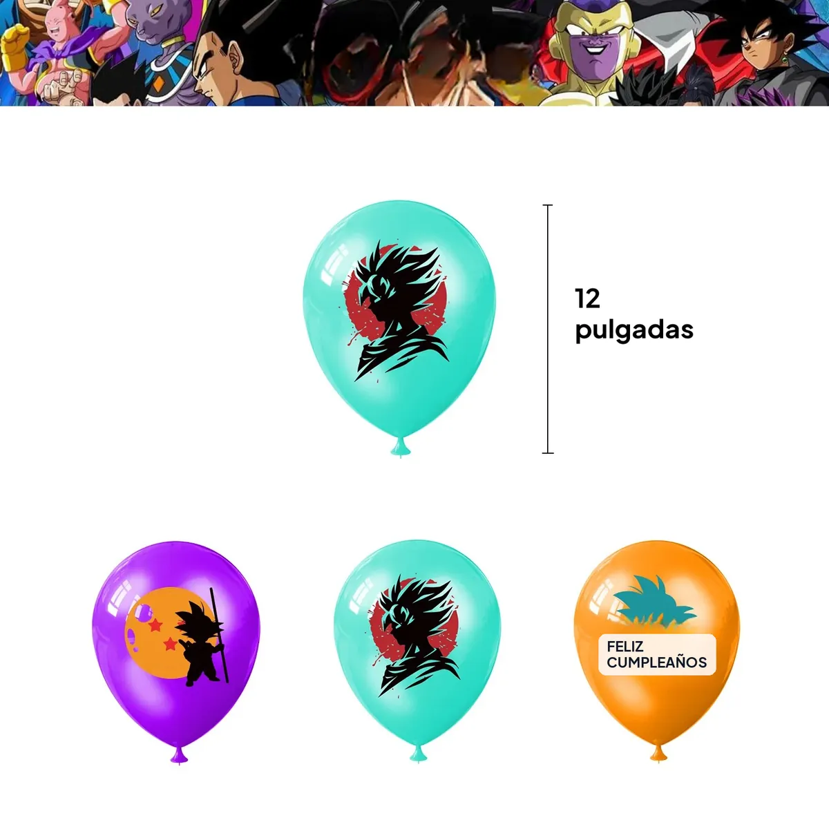 Decoración para fiesta de cumpleaños de Dragon Ball: set por piezas – globos, 18 piezas
