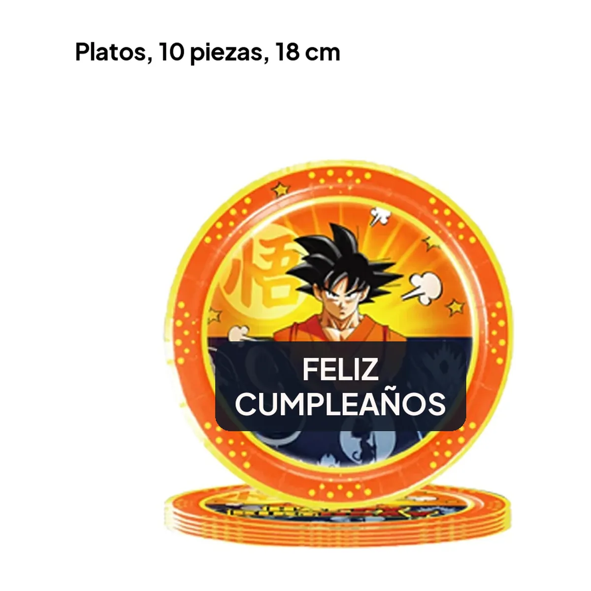 Decoración para fiesta de cumpleaños de Dragon Ball: set por piezas – platos de 7 pulgadas, 10 piezas