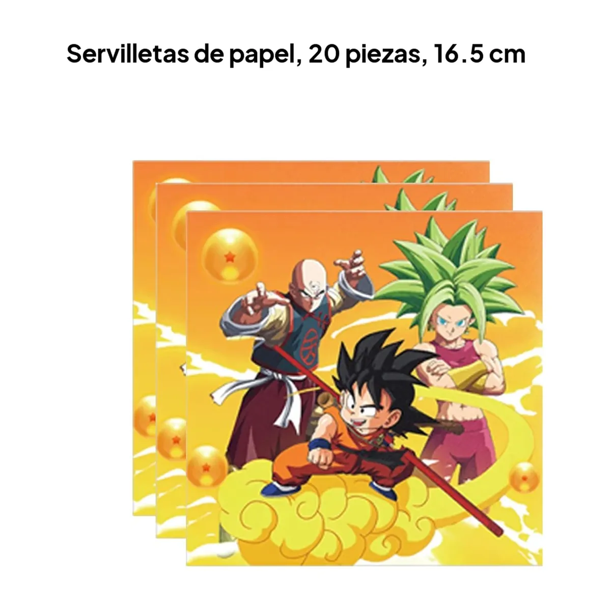 Decoración para fiesta de cumpleaños de Dragon Ball: set por piezas – servilletas, 20 piezas