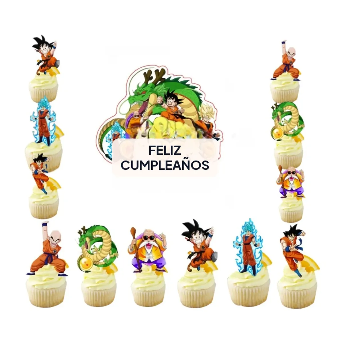 Decoración para pastel de Dragon Ball con figura de Goku – vue 3