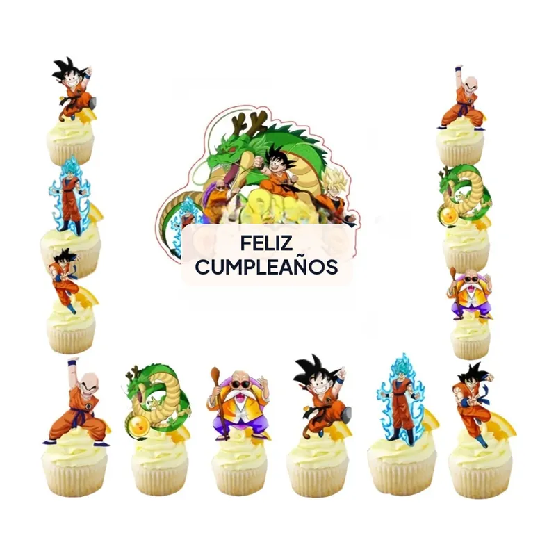 Decoración para pastel de Dragon Ball con figura de Goku – Una pieza o un set