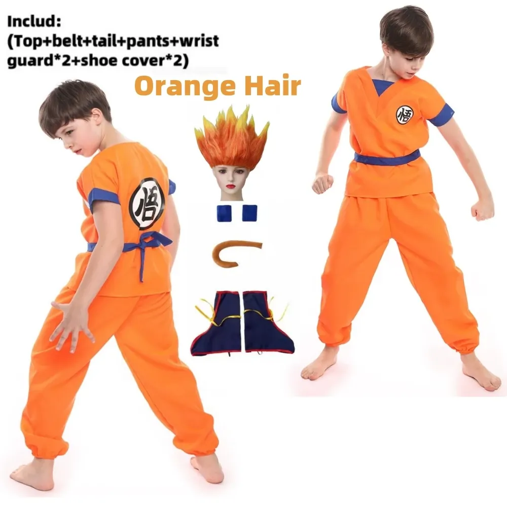 Disfraces de Halloween para niños y niñas disfraz de – wu hair orange, lot de 8 / audlt m( ), 160-170 cm