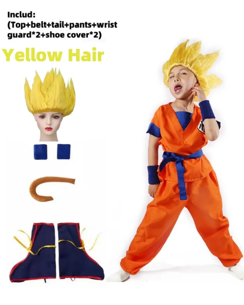 Disfraces de Halloween para niños y niñas disfraz de – wu hair jaune, lot de 8 / audlt m( ), 160-170 cm