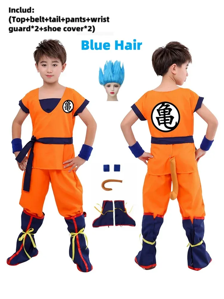 Disfraces de Halloween para niños y niñas disfraz de – gui hair bleu, lot de 8 / l(fit ), 125-135 cm