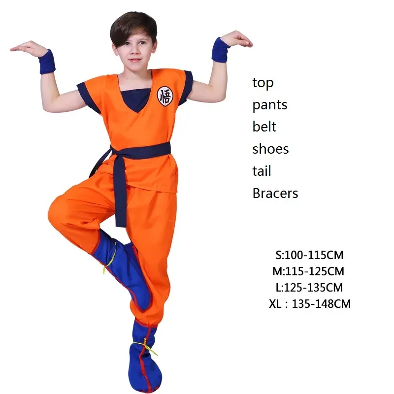 Disfraz de Anime Z Son Goku para niños traje – wu avec shoes, lot de 6 / 110(height ), 100-115 cm