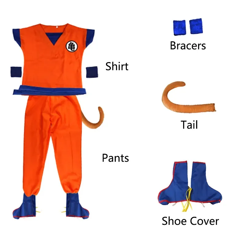 Disfraz de Goku para niños y adultos de Halloween – style h / s height, 115-125 cm