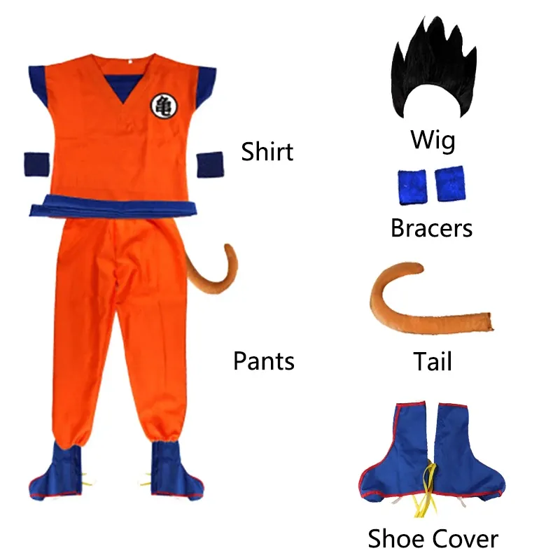 Disfraz de Goku para niños y adultos de Halloween – style g / xs height, 95-105 cm