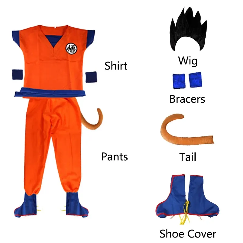 Disfraz de Goku para niños y adultos de Halloween – style c / xl height, 145-160 cm