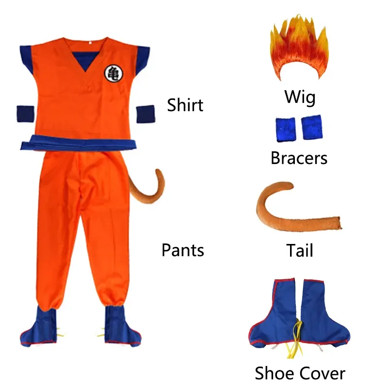 Disfraz de Goku para niños y adultos de Halloween – style f / xs height, 95-105 cm