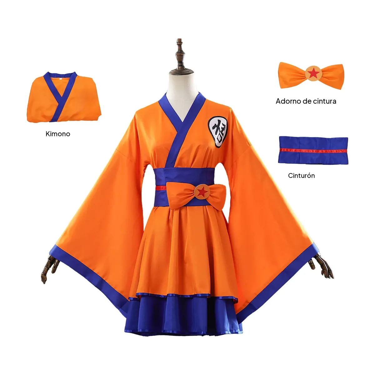 Disfraz de Goku estilo vestido kimono lolita para mujer, XS a XXXL – vue 2