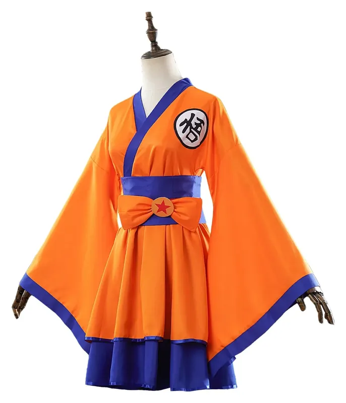 Disfraz de Goku estilo vestido kimono lolita para mujer, XS a XXXL