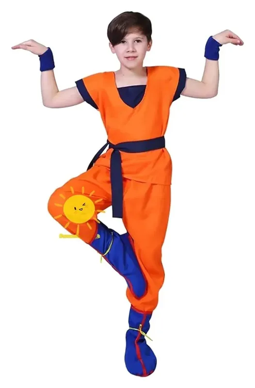 Disfraz de Goku para niños y adultos de Halloween, tallas de 95 a 185 cm