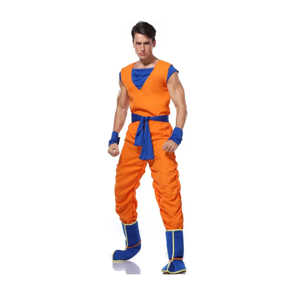 Disfraz de Halloween Super Saiyan para hombre, talla M a XL – naranja