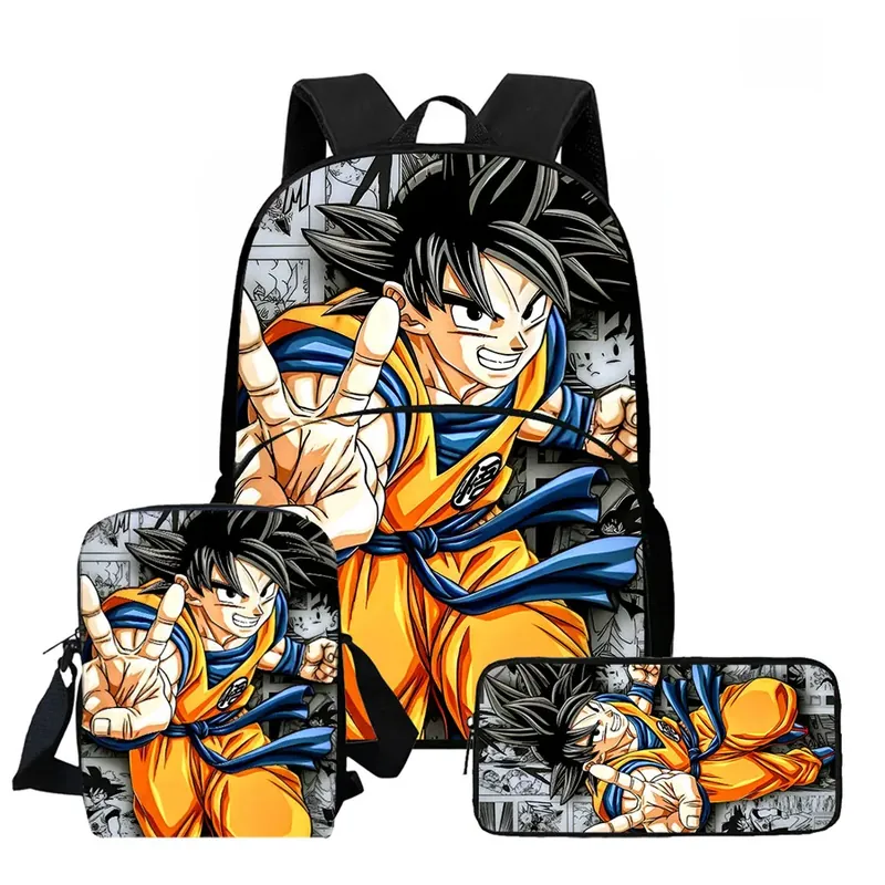 Mochila de Dragon Ball escolar ligera, juego de 3 piezas – Llévala a clases