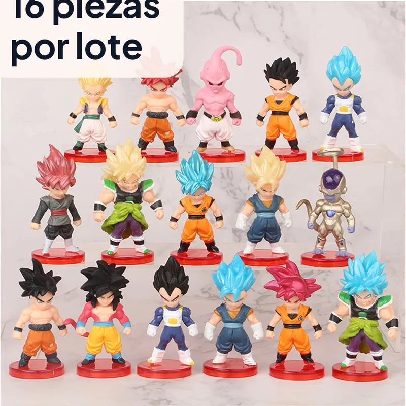 Figura de acción de Dragon Ball Super Saiyan en lote de minifiguras – Variedad con algunas repeticiones