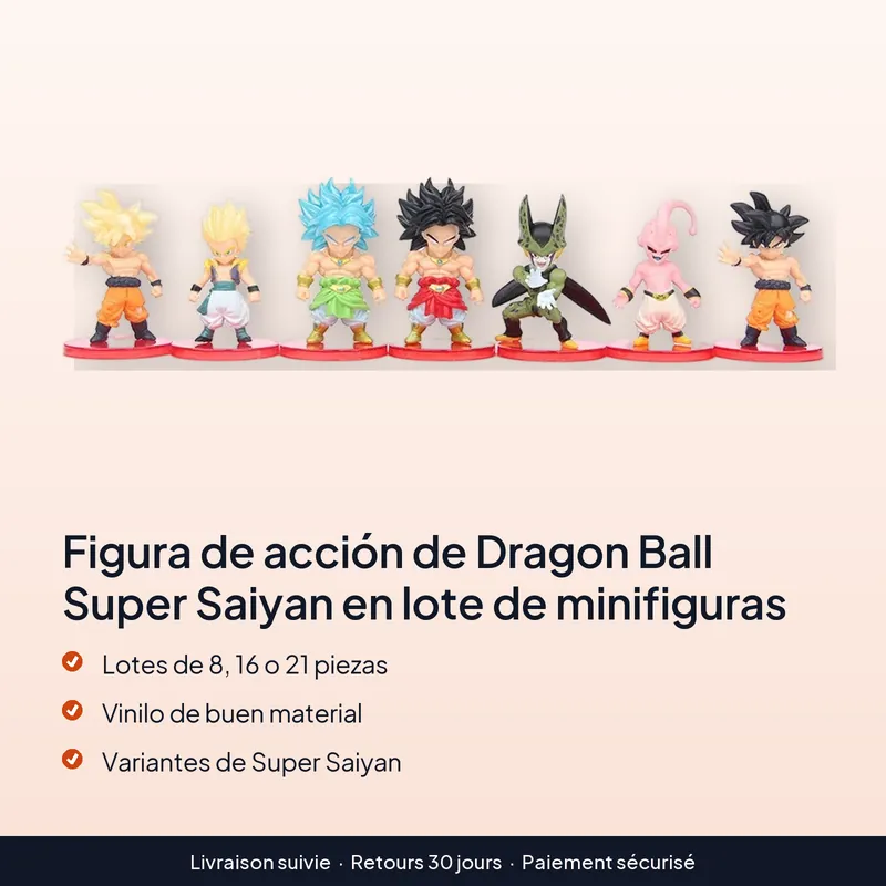 Figura de acción de Dragon Ball Super Saiyan en lote de minifiguras – Un regalo que funciona sin conocer la serie