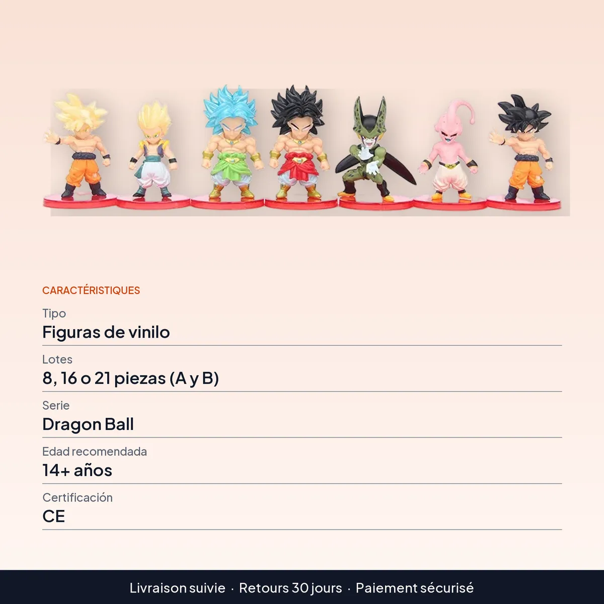 Figura de acción de Dragon Ball Super Saiyan en lote de minifiguras : caractéristiques
